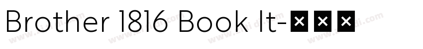 Brother 1816 Book It字体转换